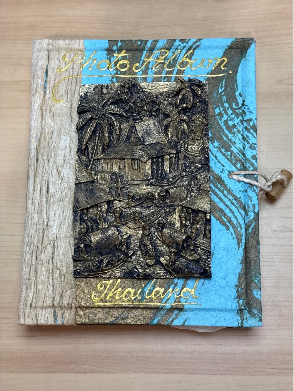 Handmade Thailand Photo Album with Intricate Relief Cover
